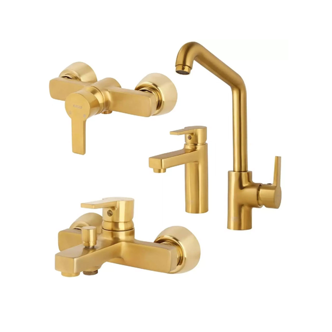 قشنگترین ست شیرآلات امگا طلایی مات کسری