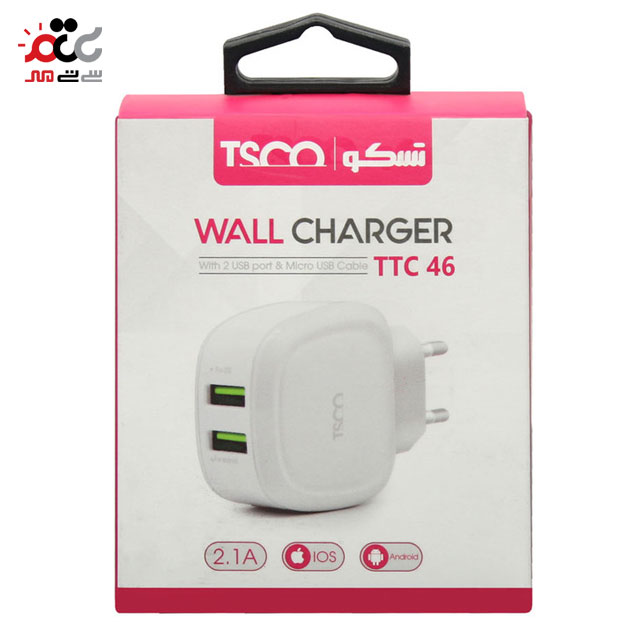 شارژر دیواری تسکو مدل TTC 46 به همراه کابل تبدیل microUSB