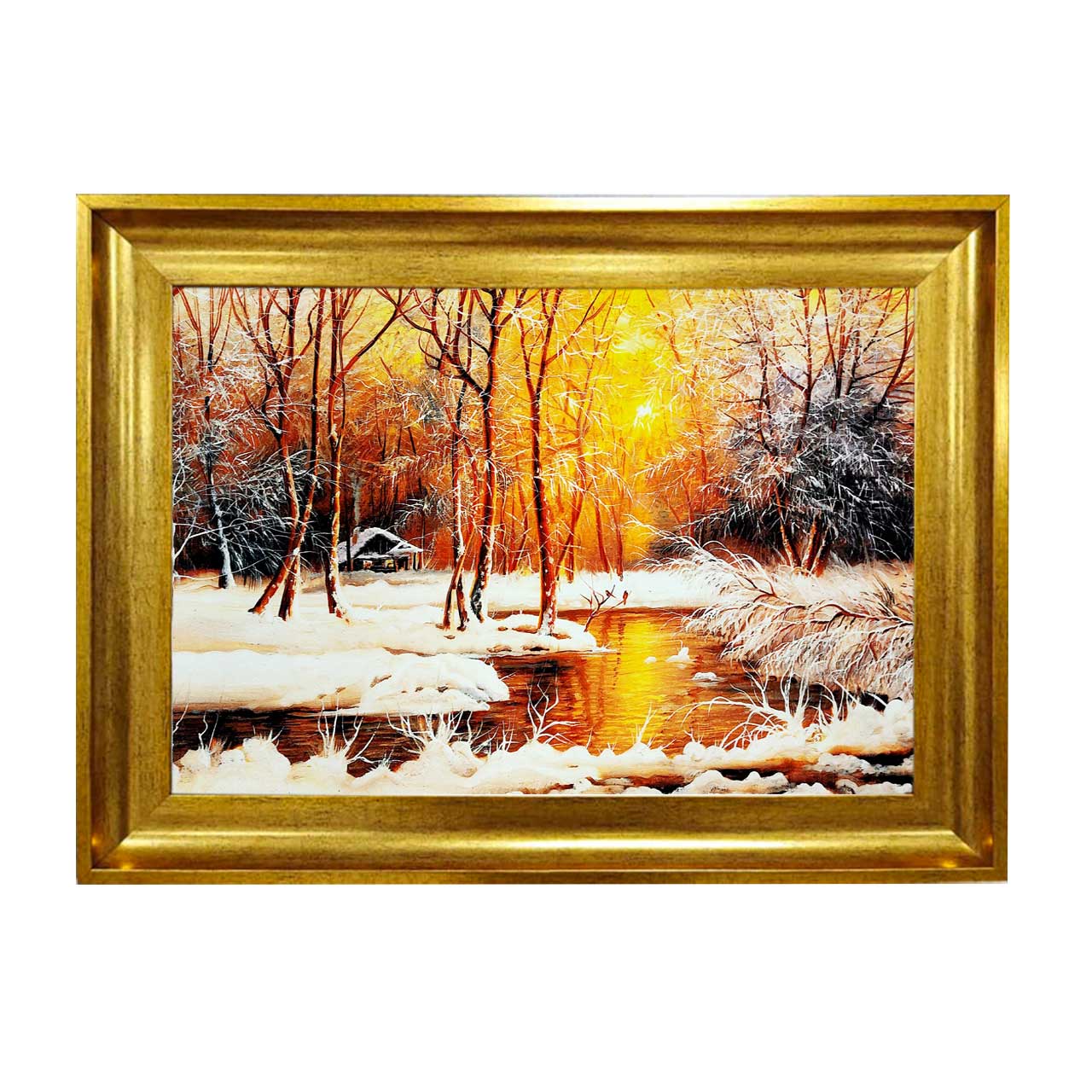 تابلو فرش چاپی طرح رودخانه کد 10252 سایز 50×50 سانتی متری