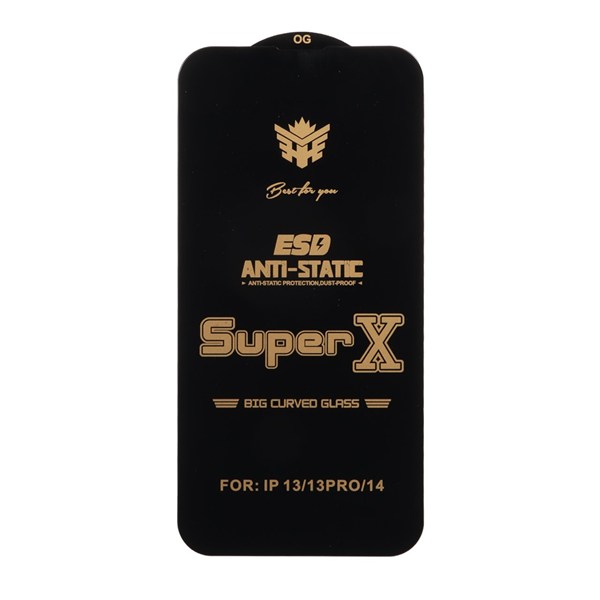 محافظ صفحه نمایش آنتی استاتیک Full Cover Super X مدل Apple iPhone 13 / iPhone 13 Pro / iPhone 14 / 16e