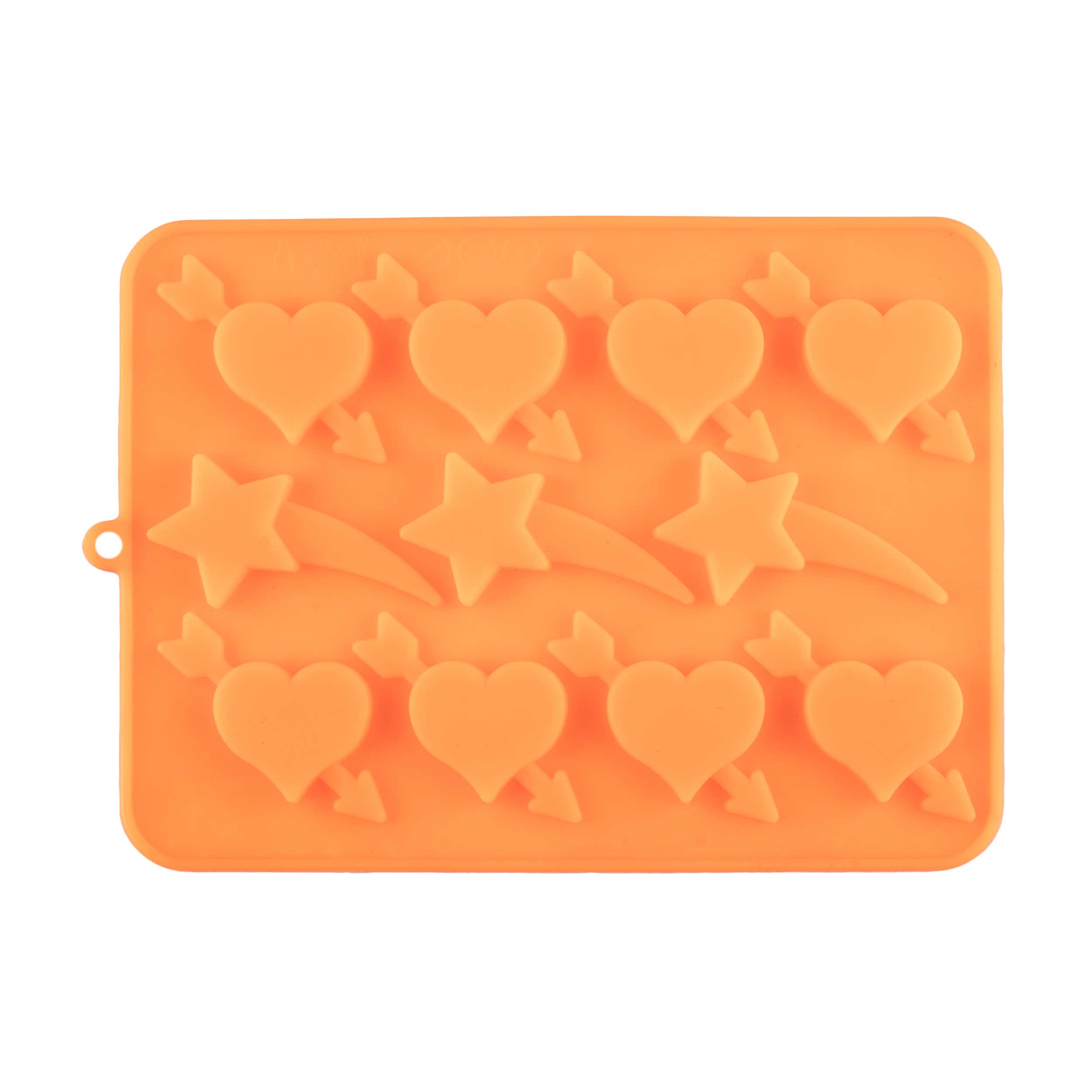 قالب سیلیکونی شکلات مدل قلب و ستاره دنباله دار بسته 11 عددی