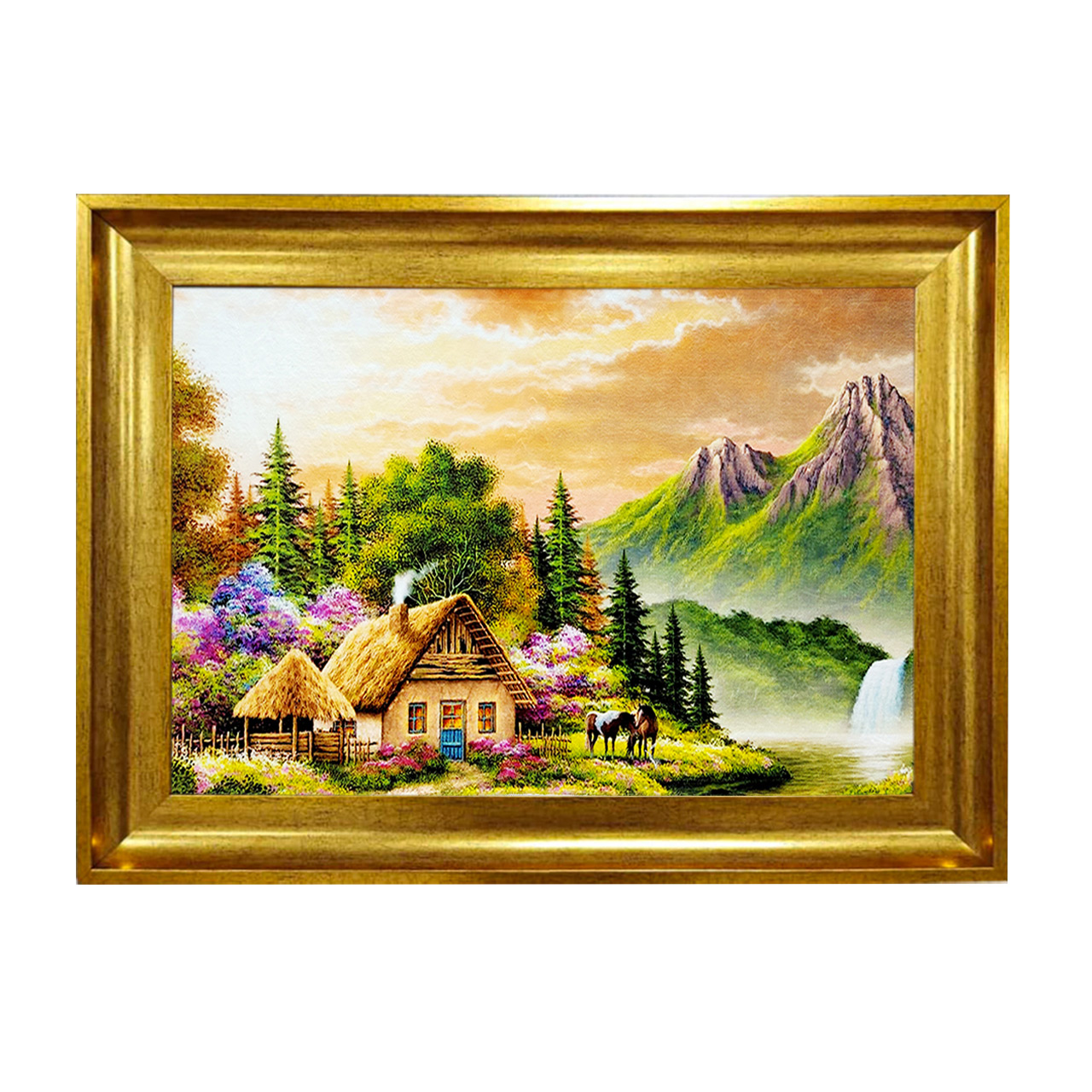 تابلو فرش چاپی طرح منظره کد 10024 سایز 50×50 سانتی متری