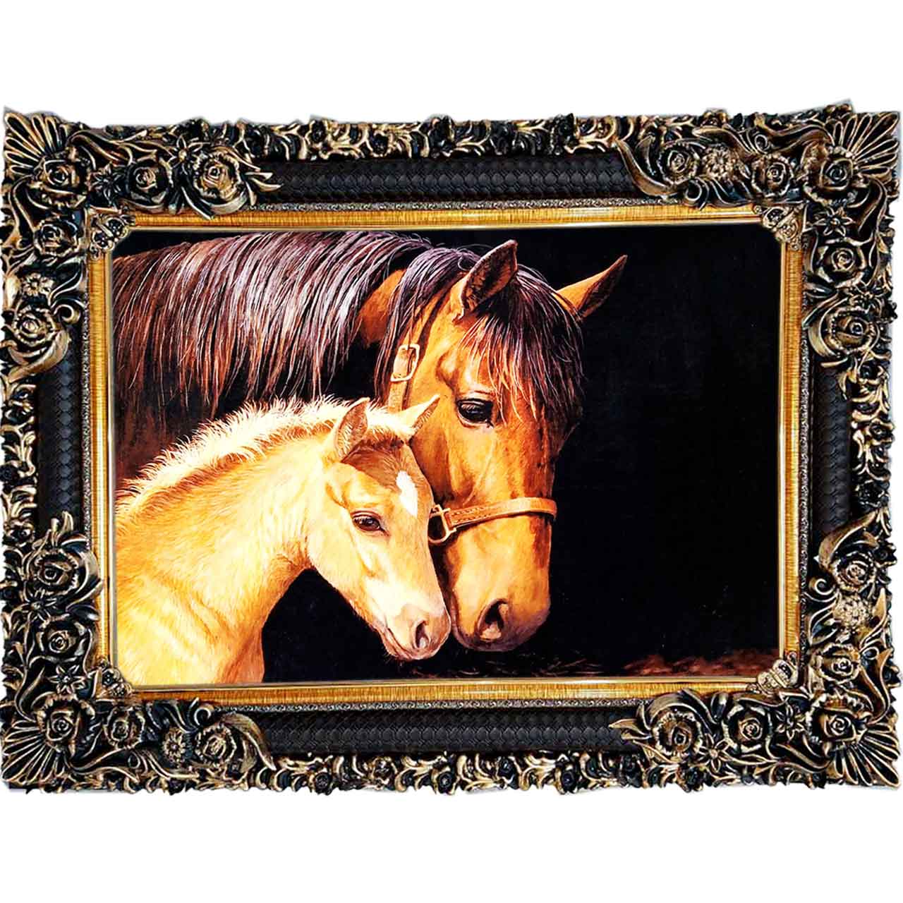 تابلو فرش چاپی طرح اسب کد 14016 سایز 100×70 سانتی متری