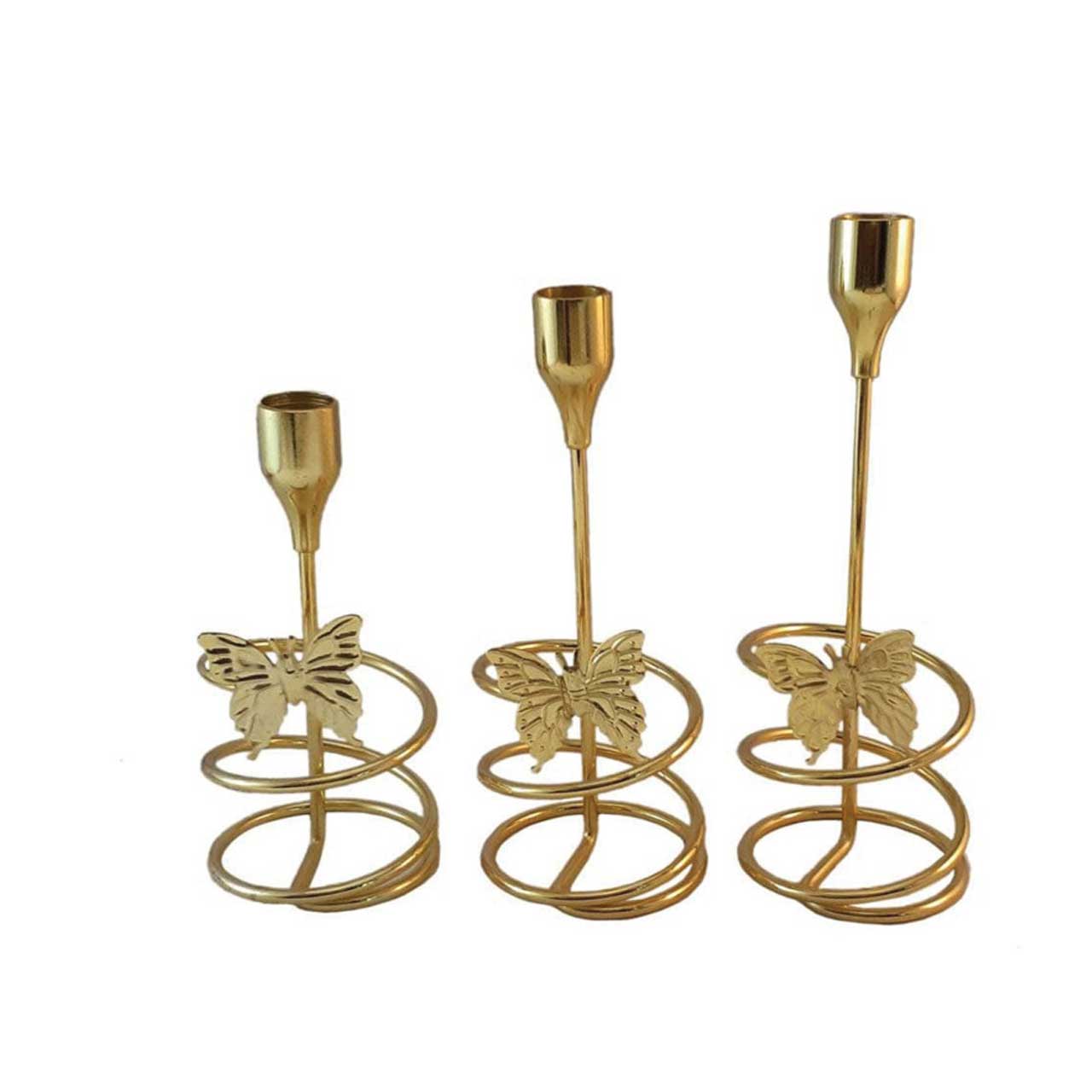 شمعدان مدل پروانه مجموعه 3 عددی