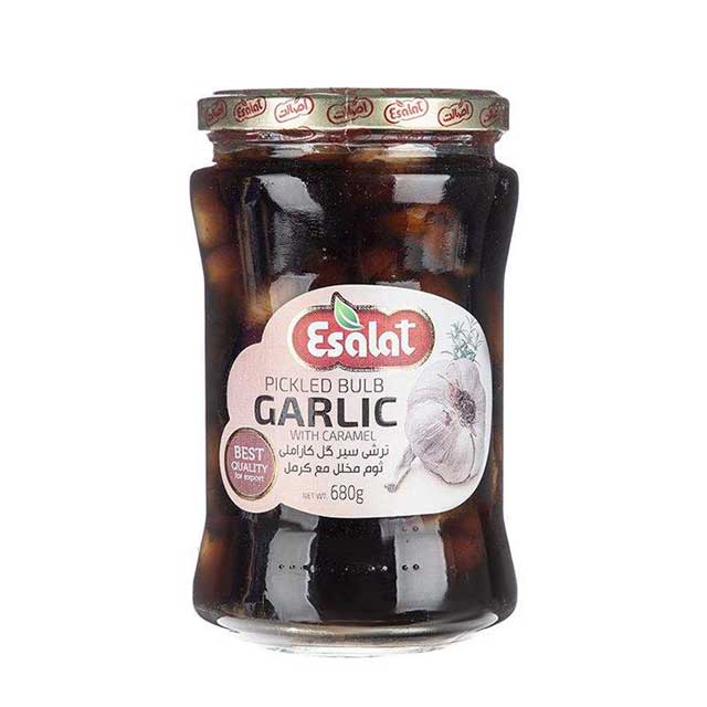 ترشی سیر حبه کاراملی اصالت 680 گرمی