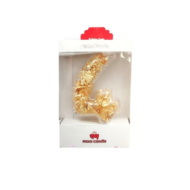 شمع تولد مکس کندل طرح ورق طلا عدد 4