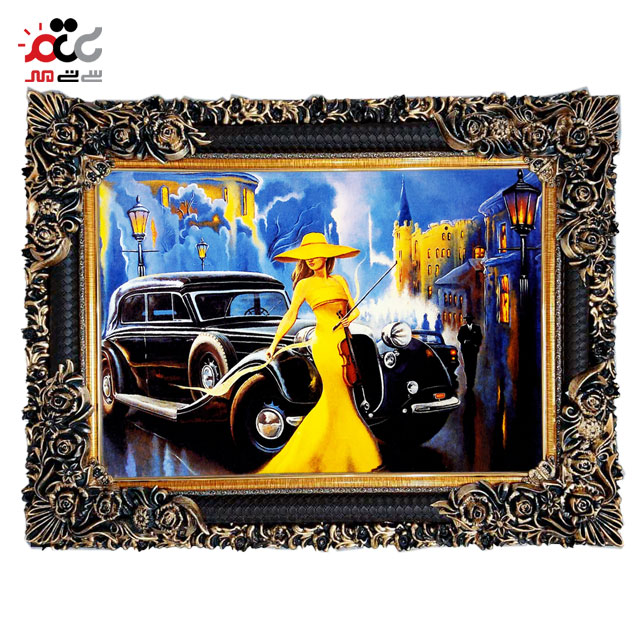 تابلو فرش چاپی طرح نوازنده کد 13309 سایز 50×50 سانتی متری