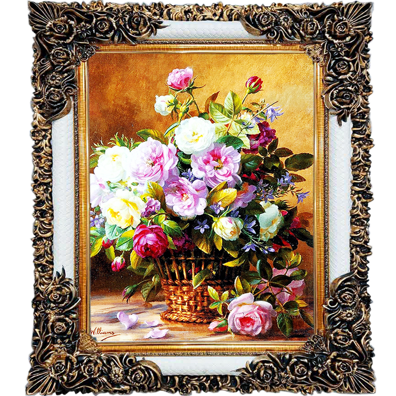 تابلو فرش چاپی طرح گل کد 12326 سایز 100×70 سانتی متری