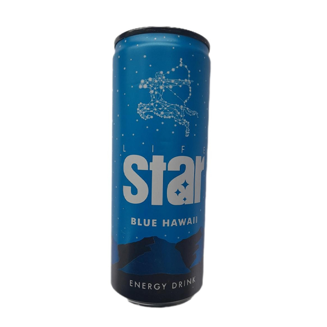 نوشابه انرژی‌ زا بلو هاوایی آبی لایف استار 250 میلی لیتری