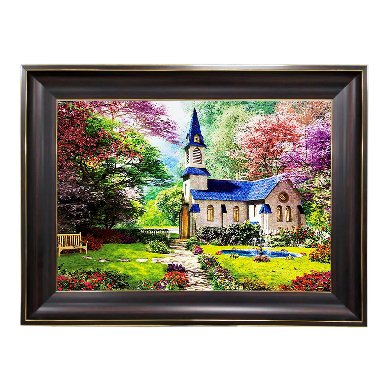 تابلو فرش چاپی طرح کلبه کد 10020 سایز 60×40 سانتی متری