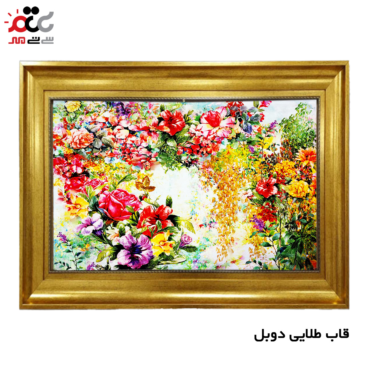 تابلو فرش چاپی طرح گل کد 12028 سایز 50×50 سانتی متری