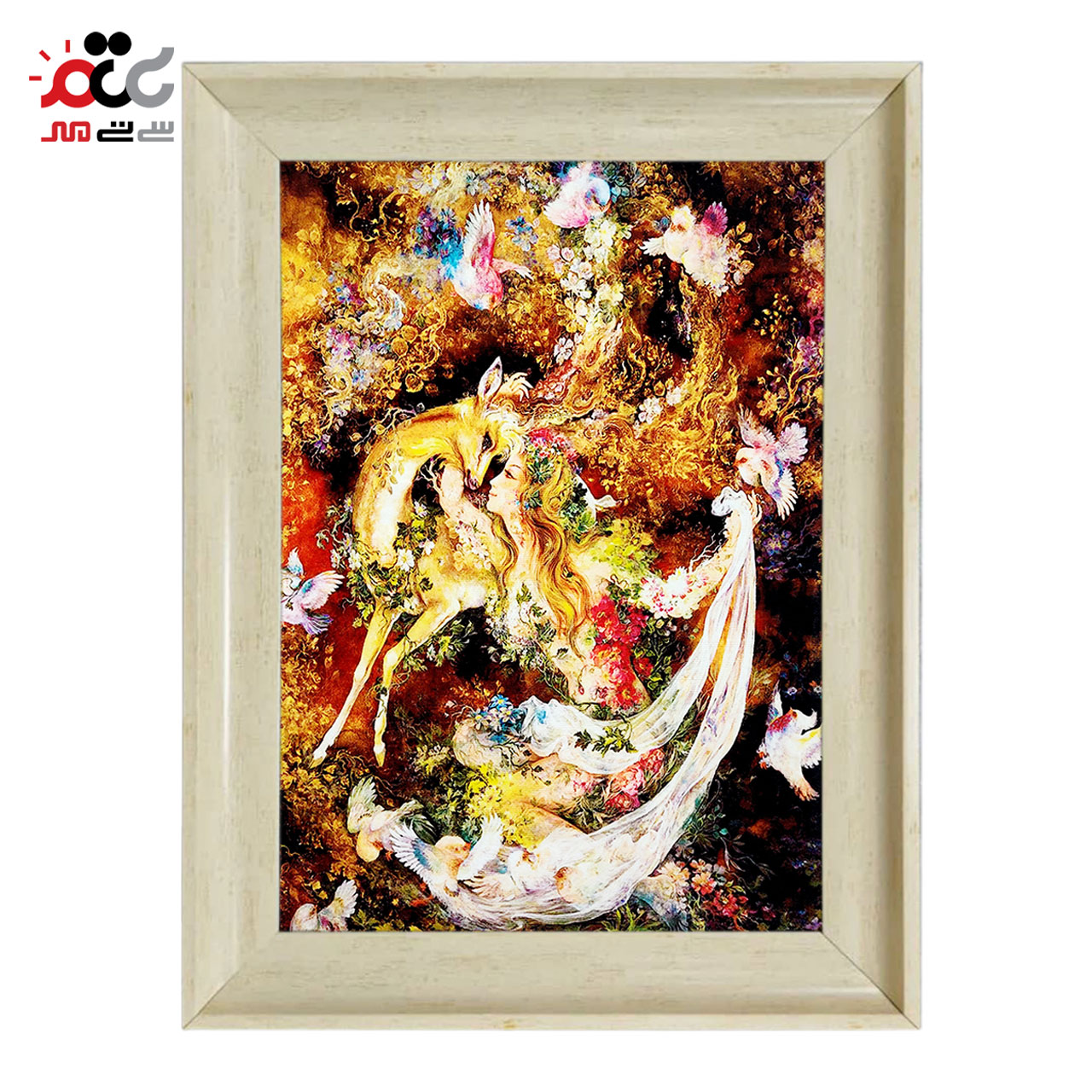 تابلو فرش چاپی طرح مینیاتوری کد 16006 سایز 50×50 سانتی متری