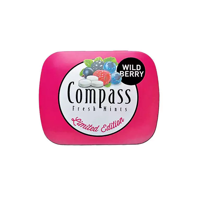 خرید قرص خوشبو کننده دهان کامپس Compass بدون قند طعم توت وحشی 14 گرمی