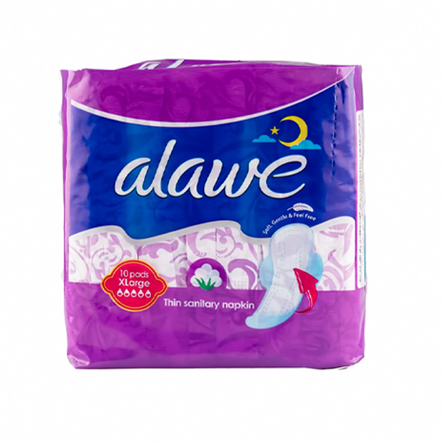 نوار بهداشتی فلاف بالدار نازک آلاوه سایز خیلی بزرگ 10 عددی