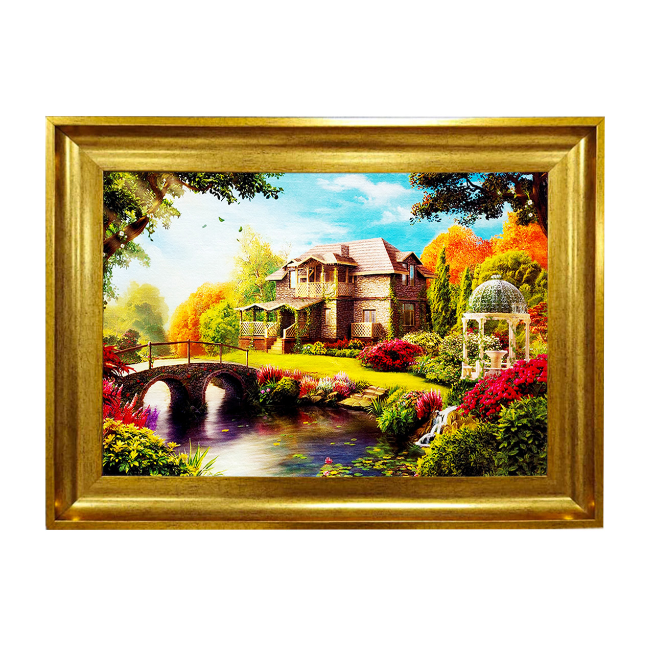 تابلو فرش چاپی طرح منظره کد 10030 سایز 50×50 سانتی متری