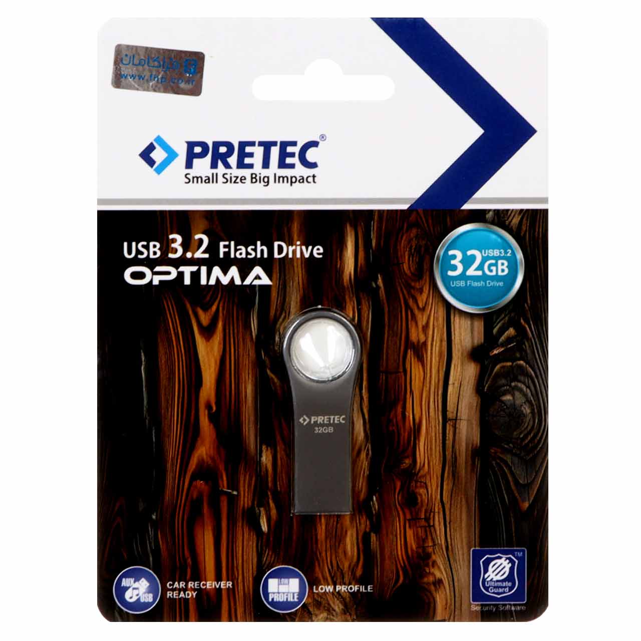 Pretec Optima USB 3.2 Flash Memory - 32GB - خاکستری (گارانتی فراگامان)