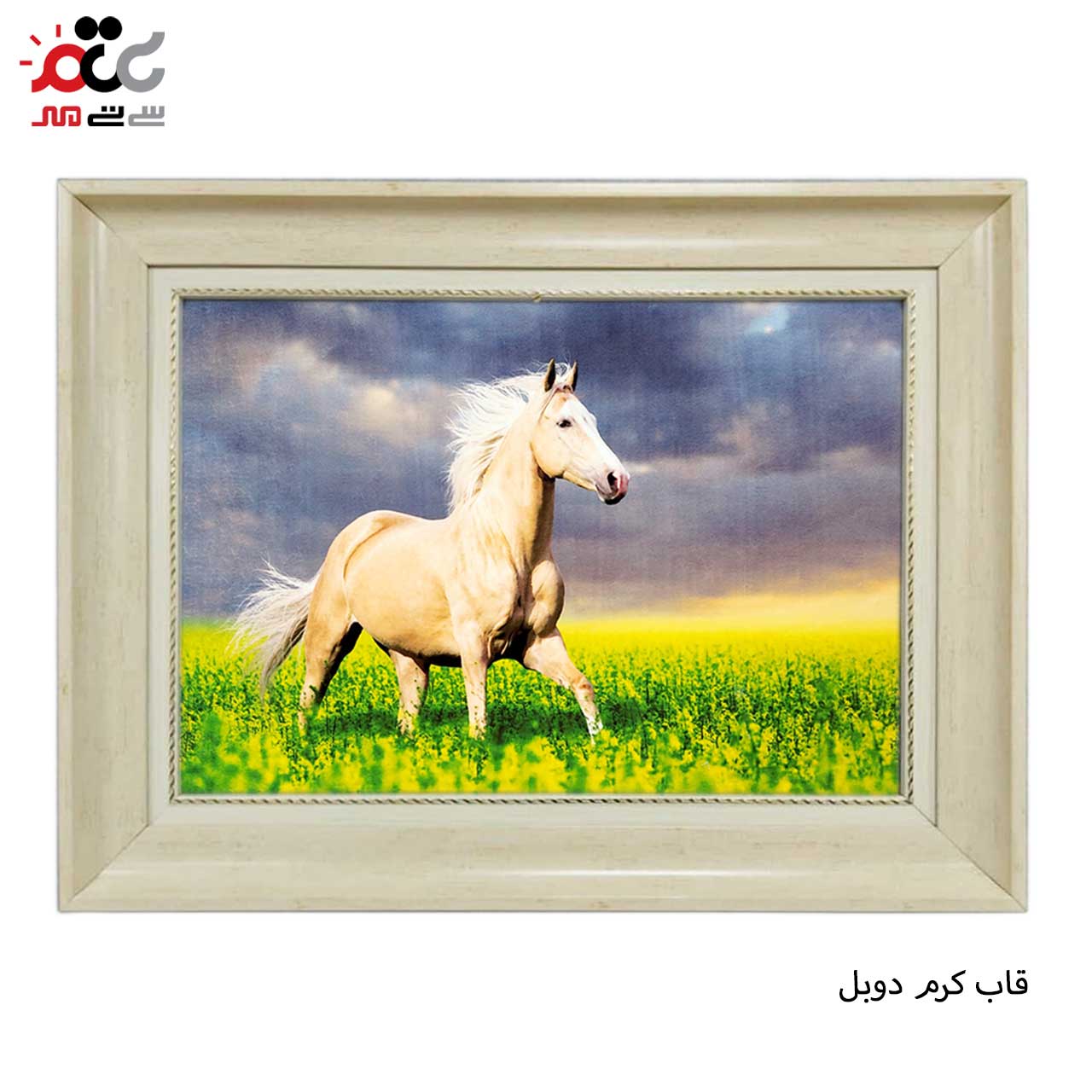 تابلو فرش چاپی طرح اسب کد 14010 سایز 100×50 سانتی متری