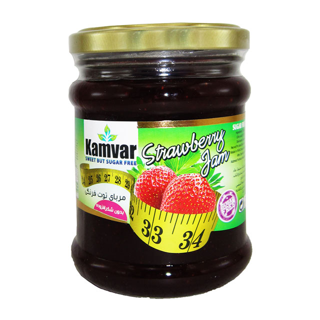 مربا توت فرنگی بدون قند کامور 280 گرمی