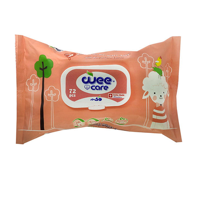 دستمال مرطوب کودک حاوی روغن بادام  وی کر 72 عددی