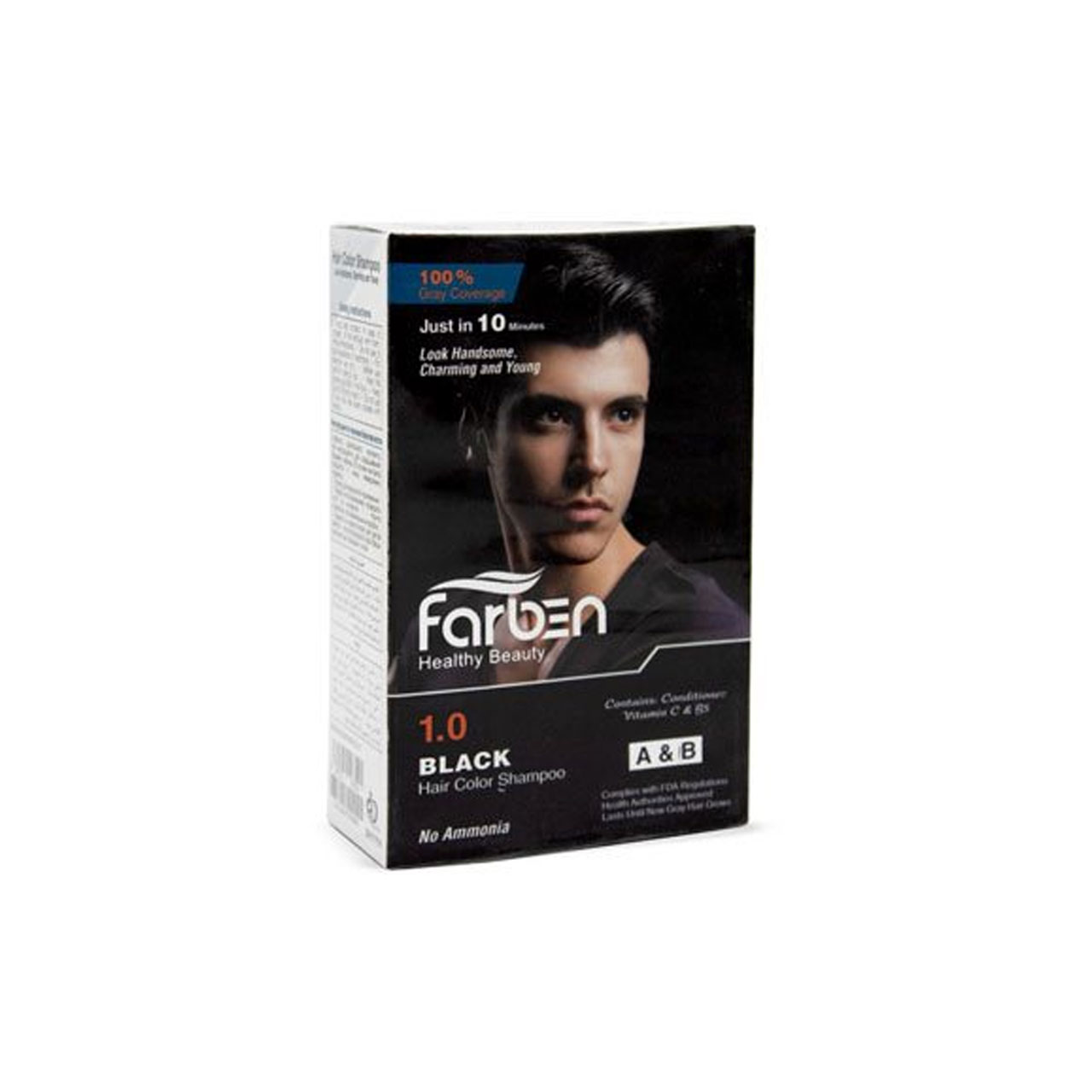 خرید شامپو رنگ مو فاربن رنگ مشکی کد 1.0