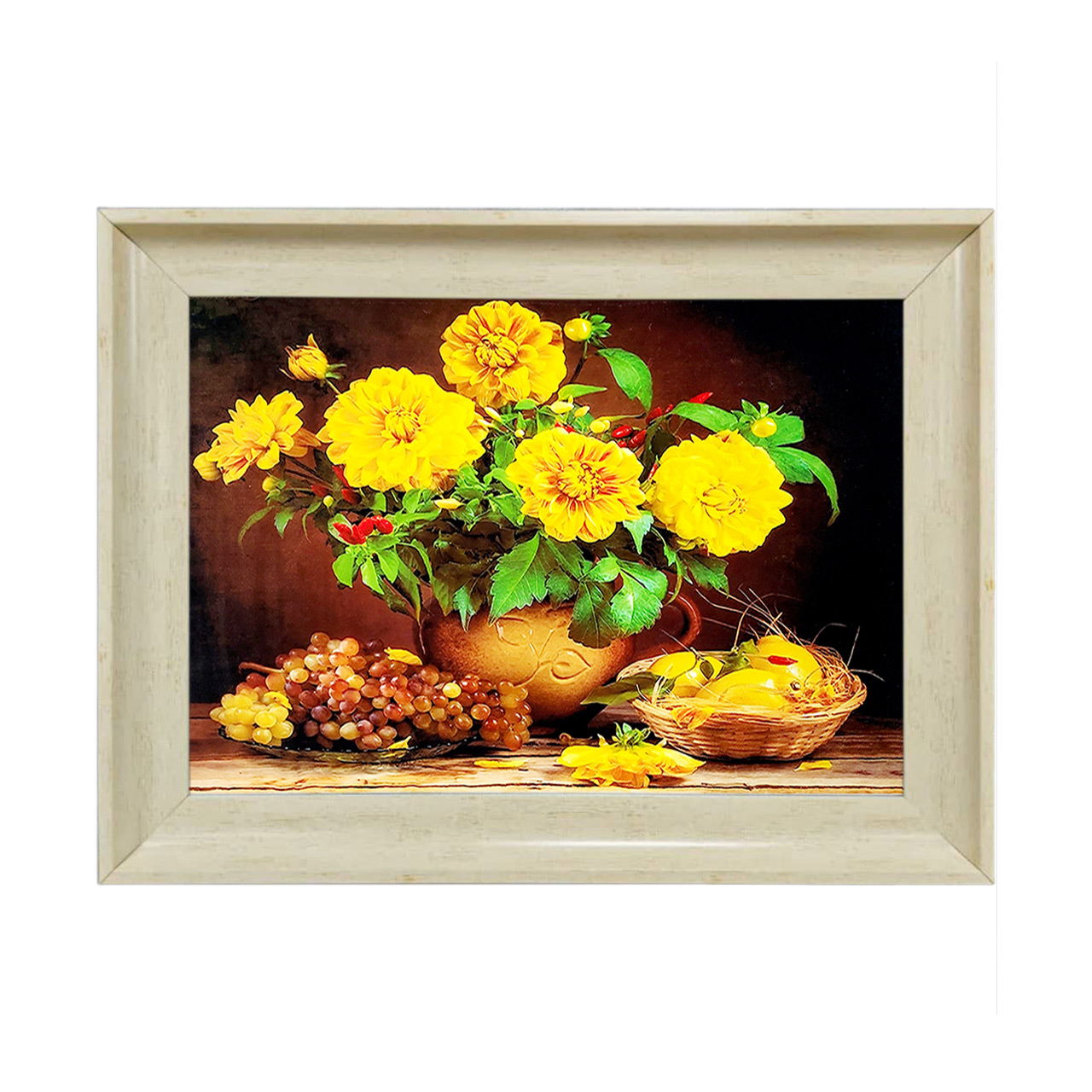 تابلو فرش چاپی طرح گل کد 12026 سایز 50×35 سانتی متری