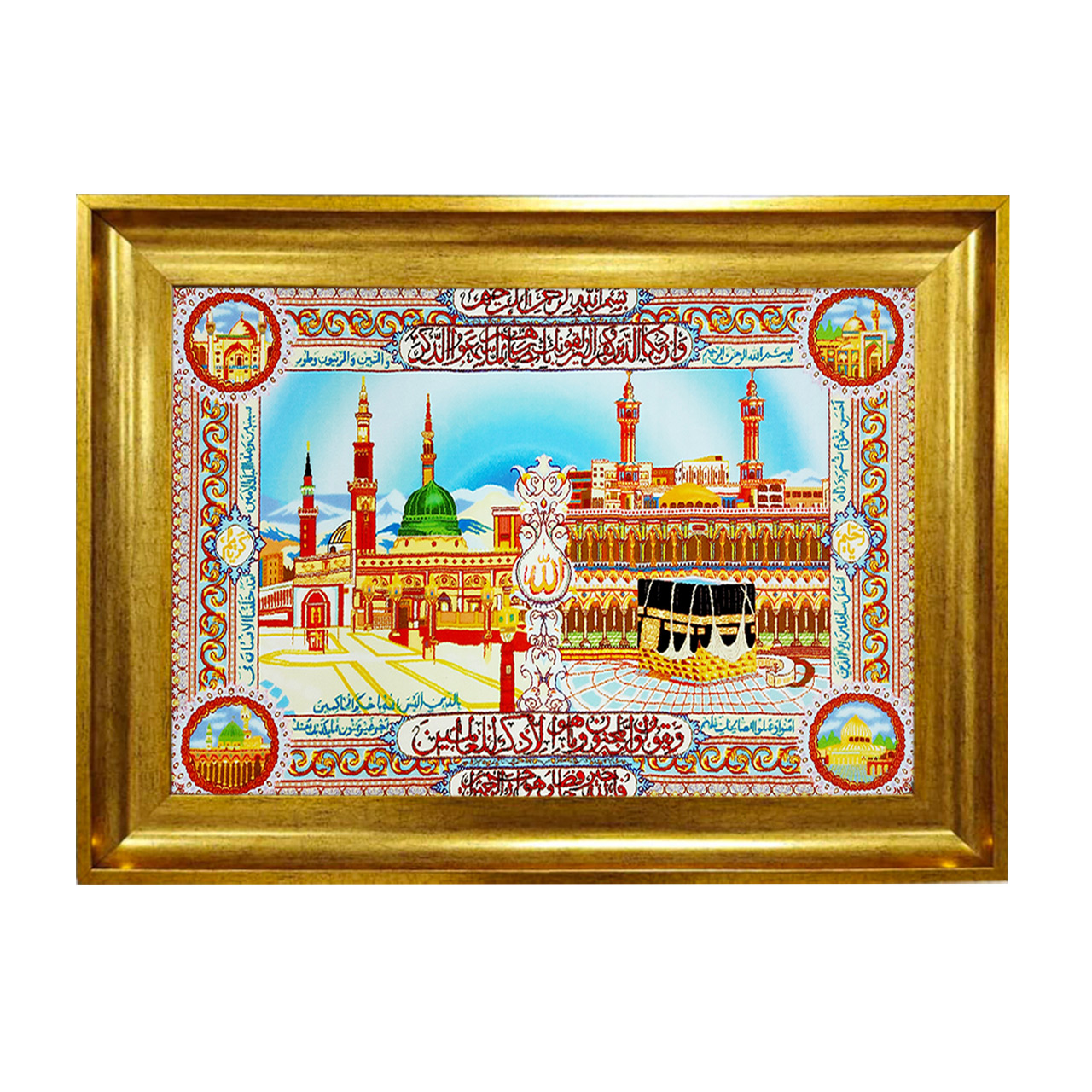 تابلو فرش چاپی طرح کعبه کد 15031 سایز 50×50 سانتی متری