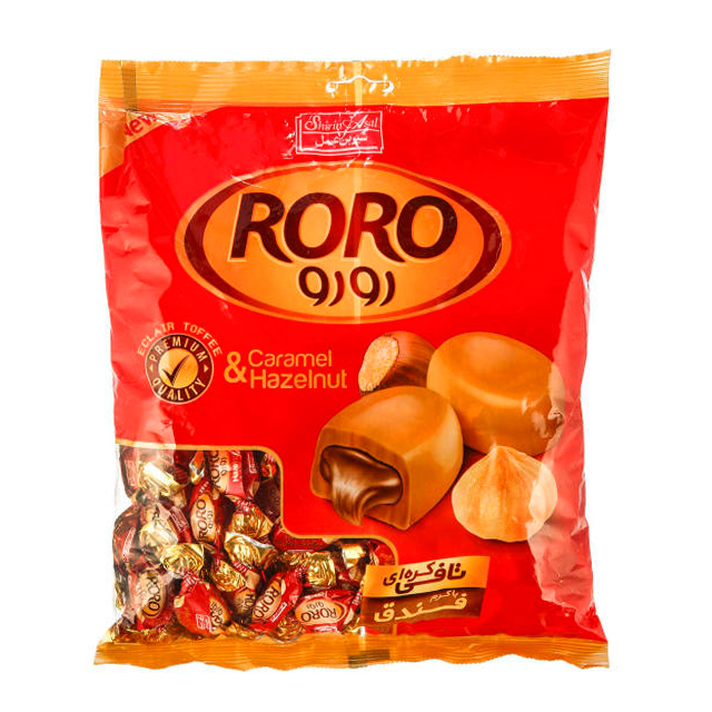 تافی مغزدار کره ای با کرم فندق رورو شیرین عسل 800 گرمی