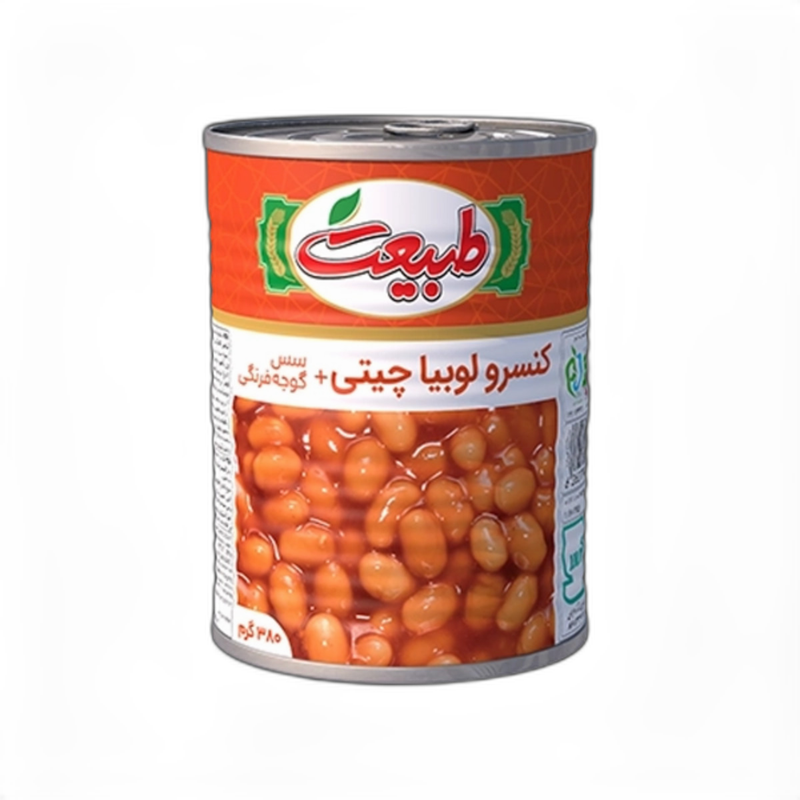 کنسرو لوبیا چیتی با سس گوجه فرنگی طبیعت 380 گرمی