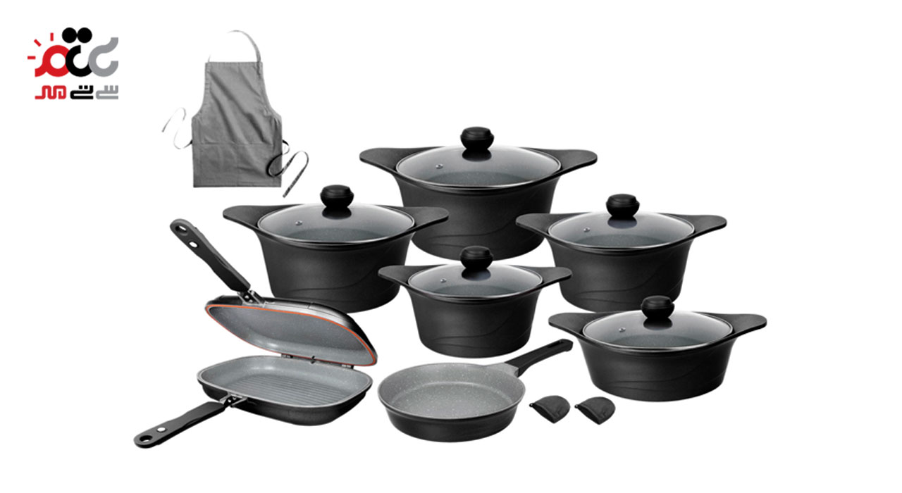 سرویس پخت و پز 16 پارچه چدن ام جی اس مدل Korea