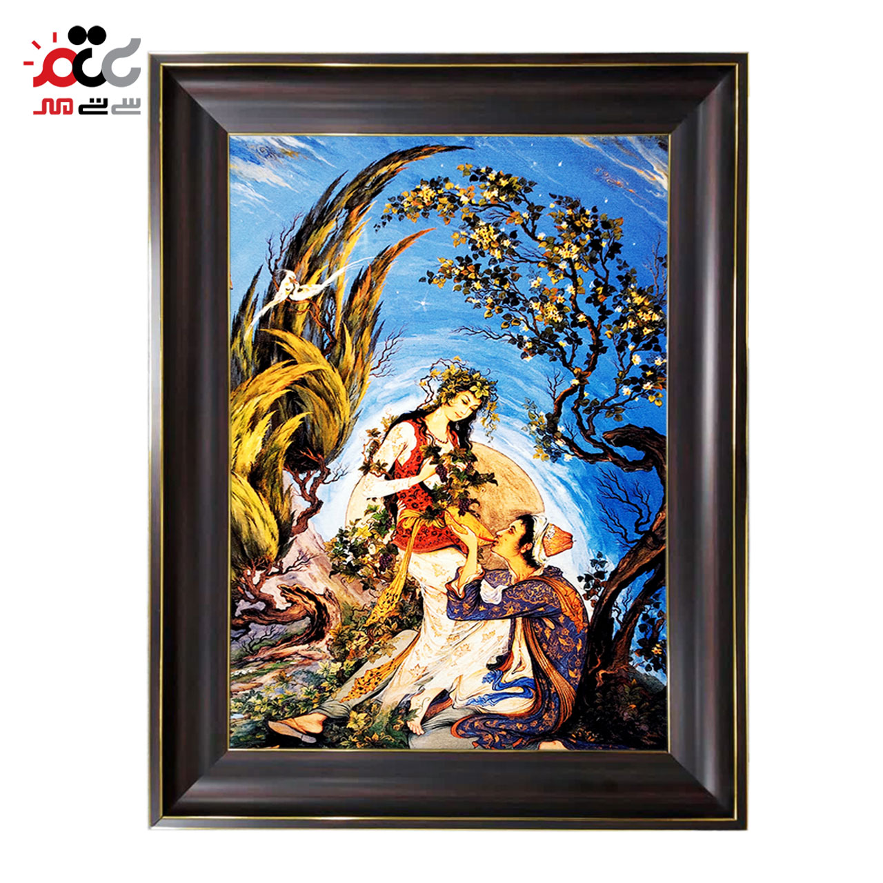 تابلو فرش چاپی طرح مینیاتوری کد 16012 سایز 70×100 سانتی متری