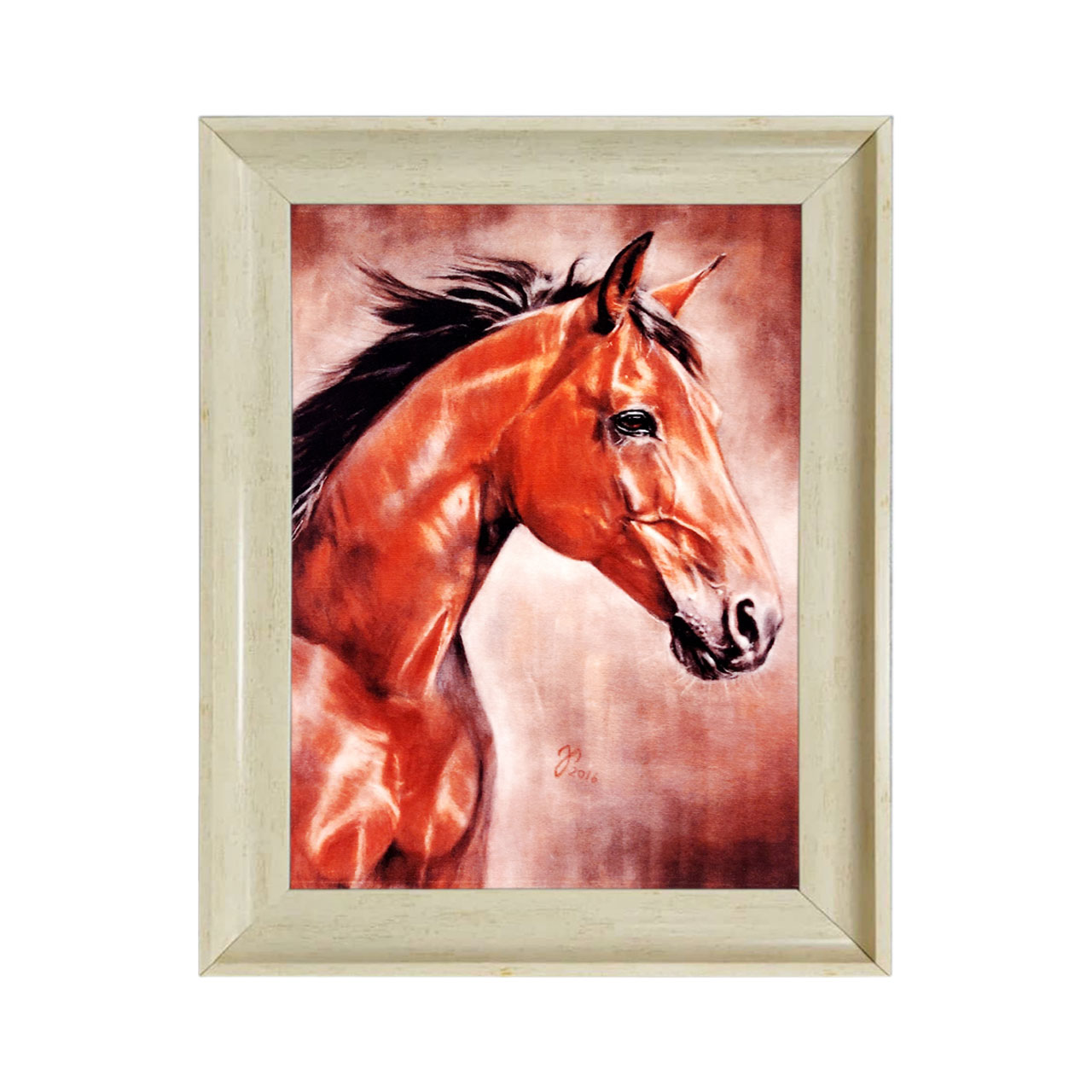 تابلو فرش چاپی طرح اسب کد 14315 سایز 60×40 سانتی متری