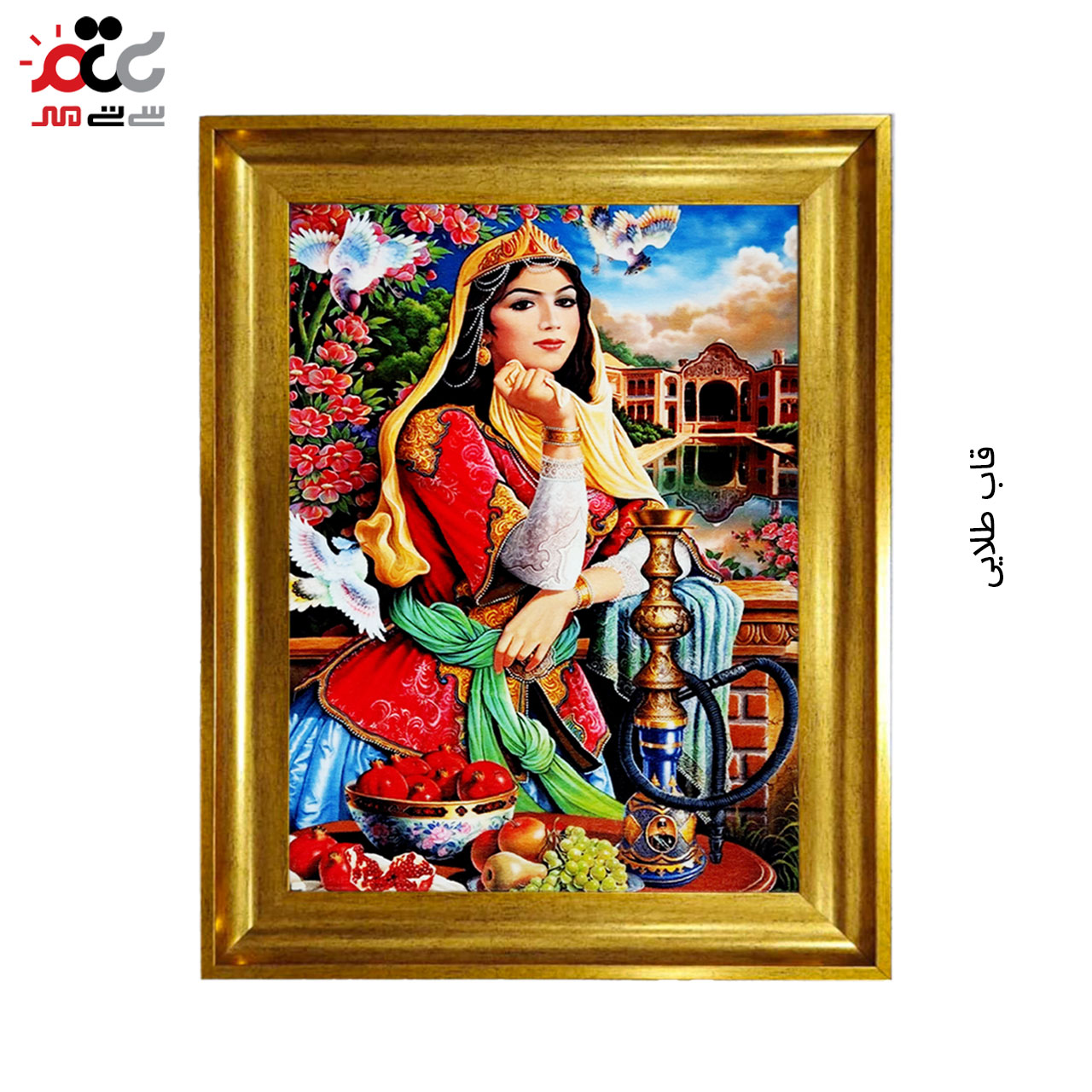 تابلو فرش چاپی طرح بانو کد 13010 سایز 60×40 سانتی متری