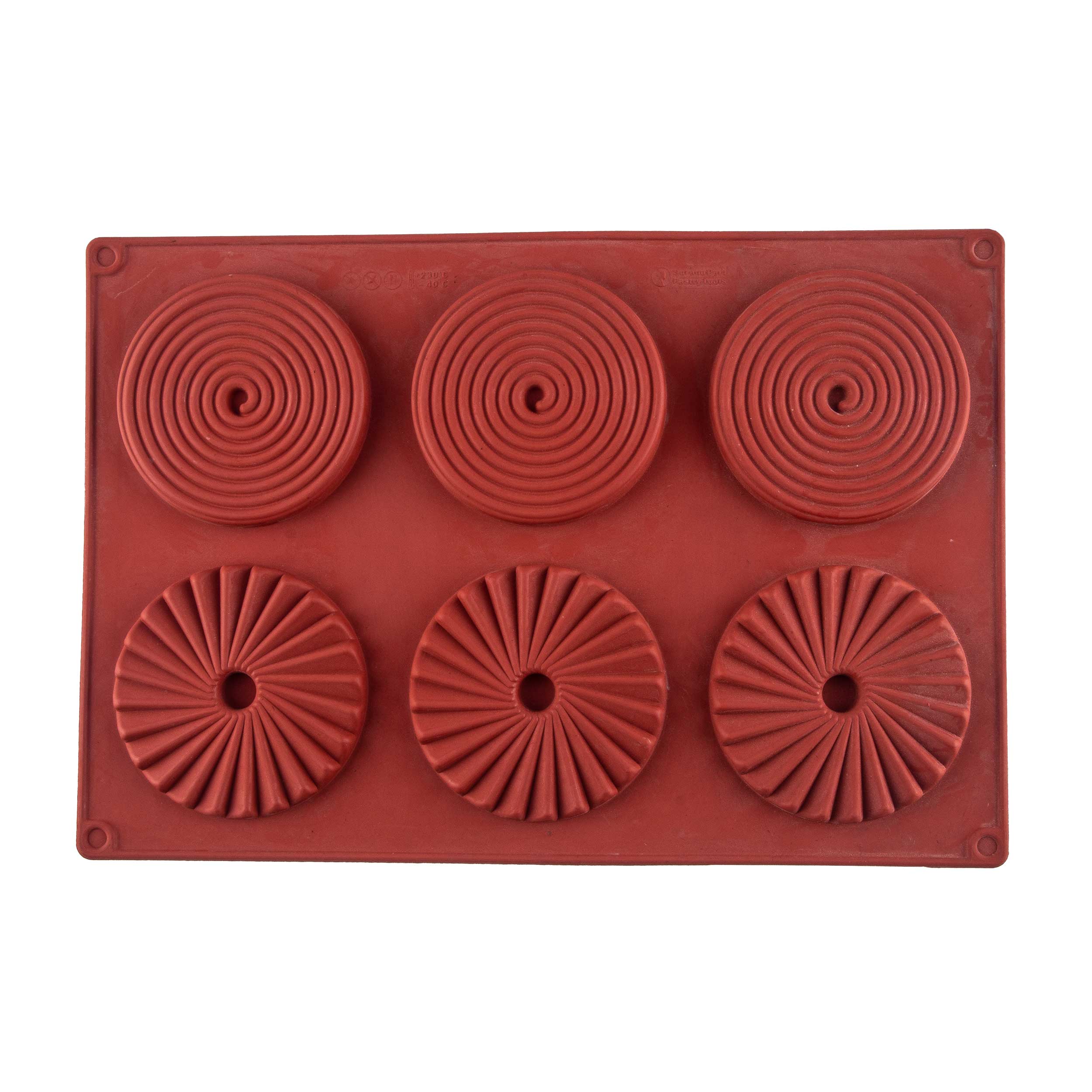 قالب ساوارین سیلیکونی طرح دکو تارت  دایره 6 عددی