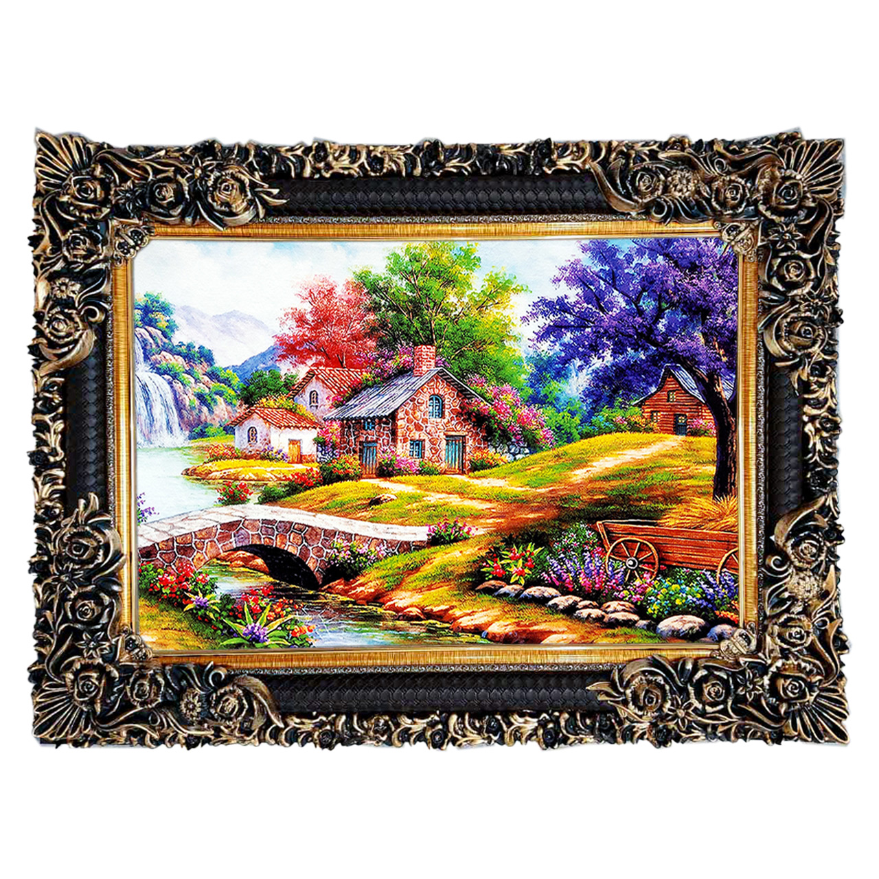 تابلو فرش چاپی طرح منظره کد 10025 سایز 70×50 سانتی متری