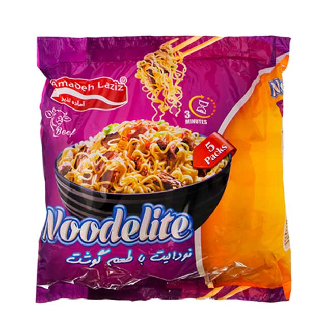 نودالیت با طعم گوشت  آماده لذیذ بسته 5 عددی