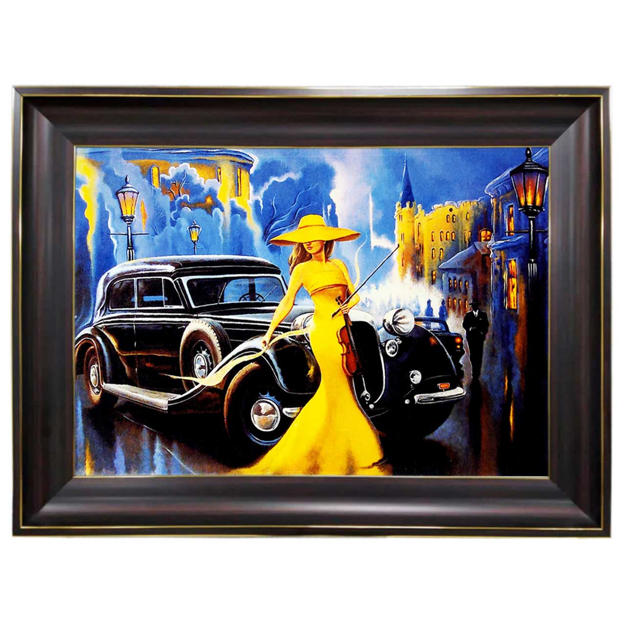 تابلو فرش چاپی طرح نوازنده کد 13309 سایز 100×50 سانتی متری