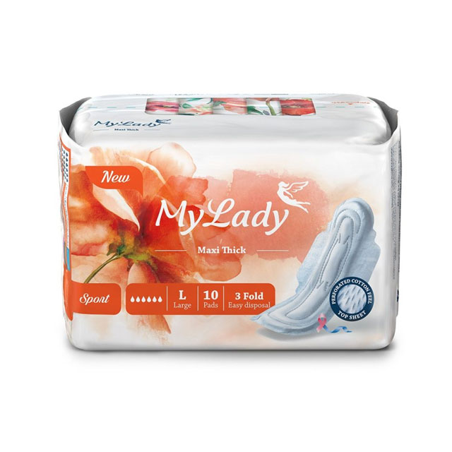 نوار بهداشتی بالدار مشبک مای لیدی سایز بزرگ 10 عددی