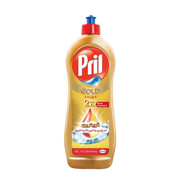 مایع ظرفشویی با رایحه لیمو پریل طلایی 750 میلی لیتری