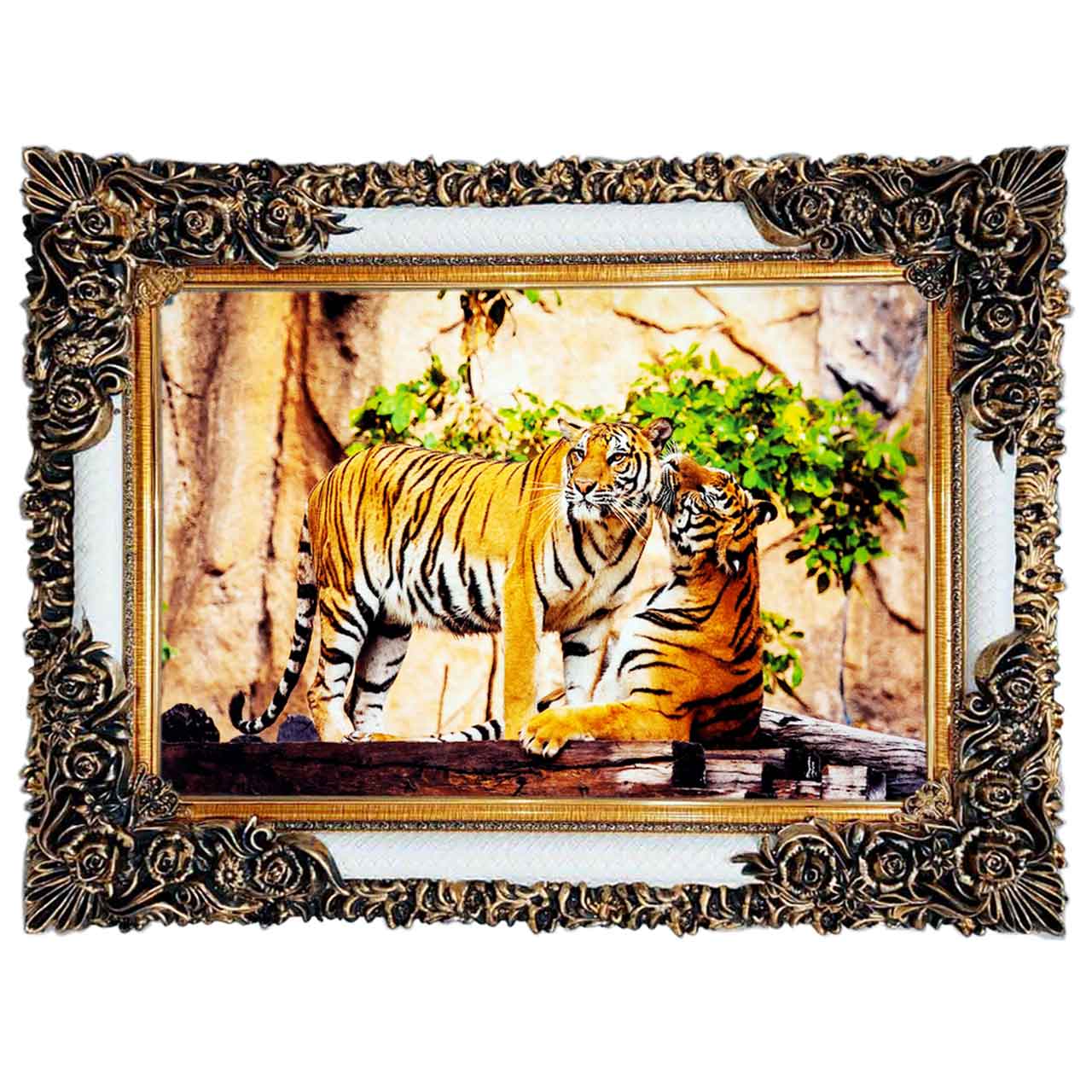 تابلو فرش چاپی طرح ببر کد 14030 سایز 100×50 سانتی متری