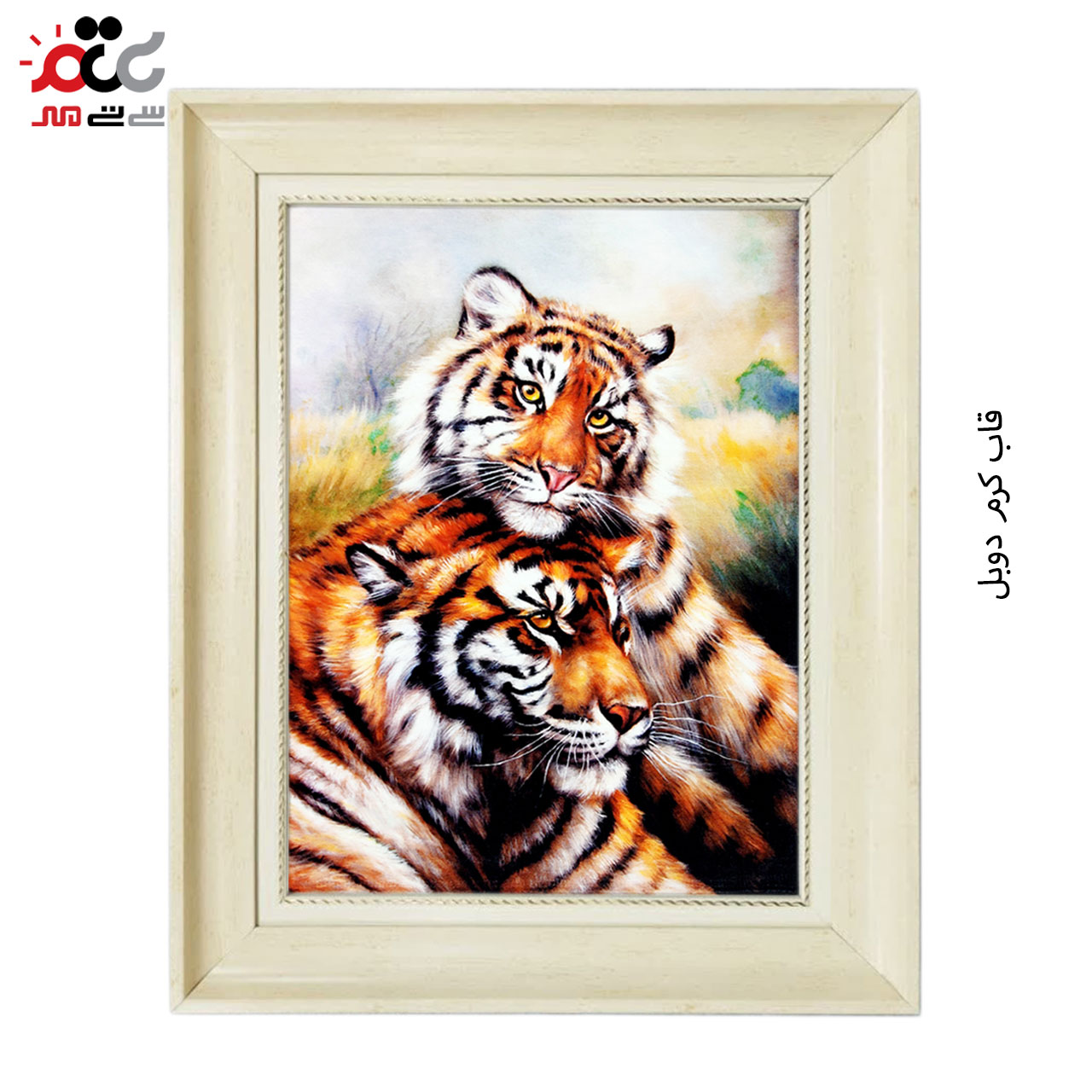 تابلو فرش چاپی طرح ببر کد 14313 سایز 60×40 سانتی متری