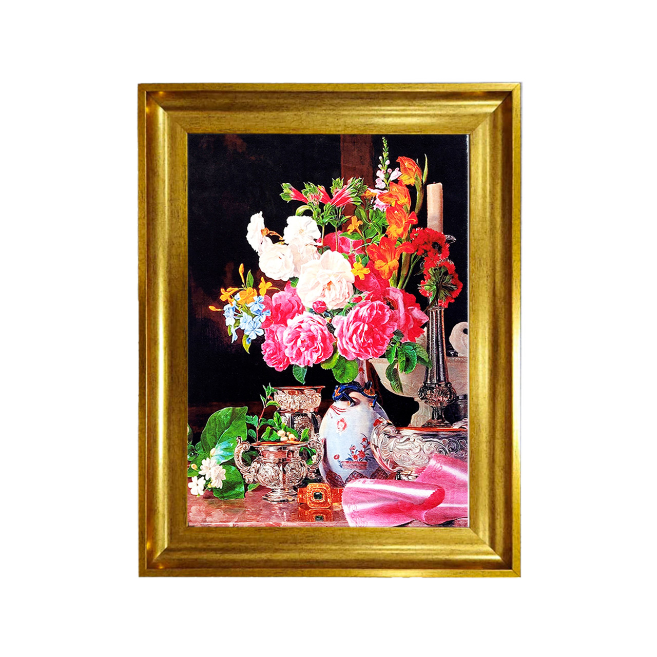 تابلو فرش چاپی طرح گل کد 12327 سایز 50×50 سانتی متری