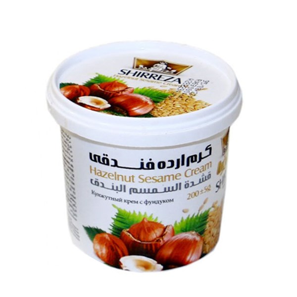 کرم ارده فندق شیر رضا 200 گرمی