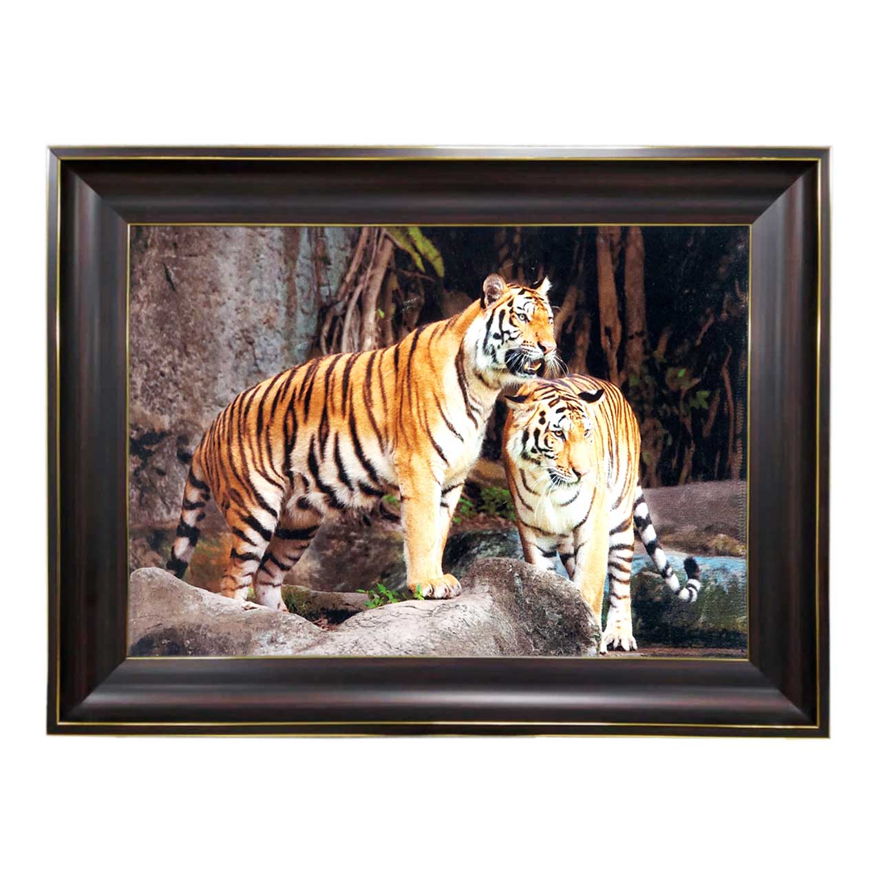 تابلو فرش چاپی طرح ببر کد 14069 سایز 60×40 سانتی متری