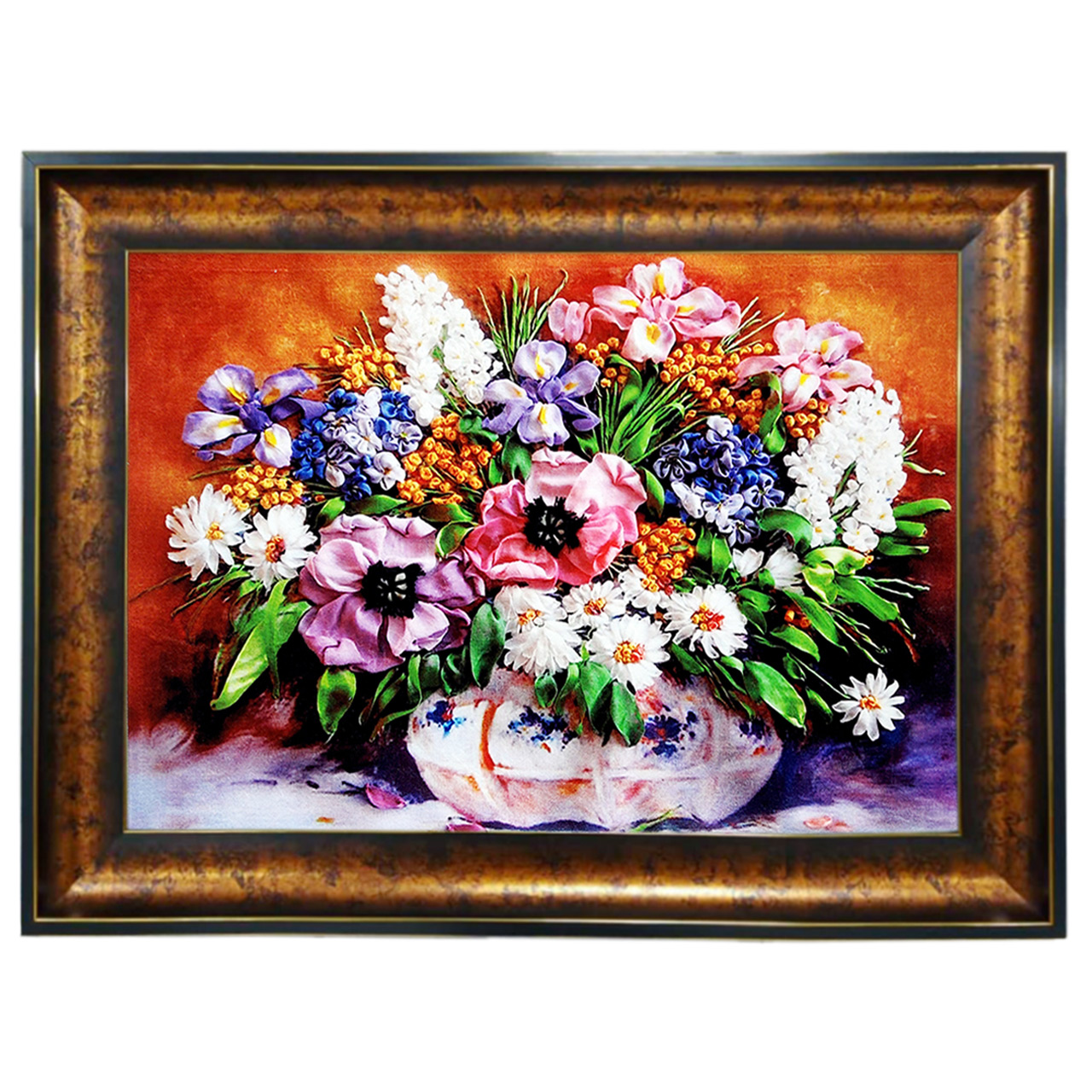 تابلو فرش چاپی طرح گل کد 12008 سایز 100×50 سانتی متری