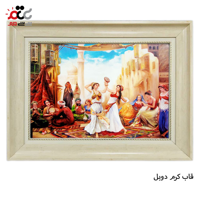 تابلو فرش چاپی طرح دهکده کد 13313 سایز 50×35 سانتی متری