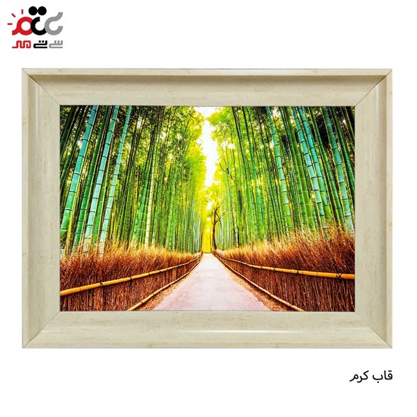 تابلو فرش طرح جاده ای جنگلی کد 10216 سایز 50*35 سانتی متری