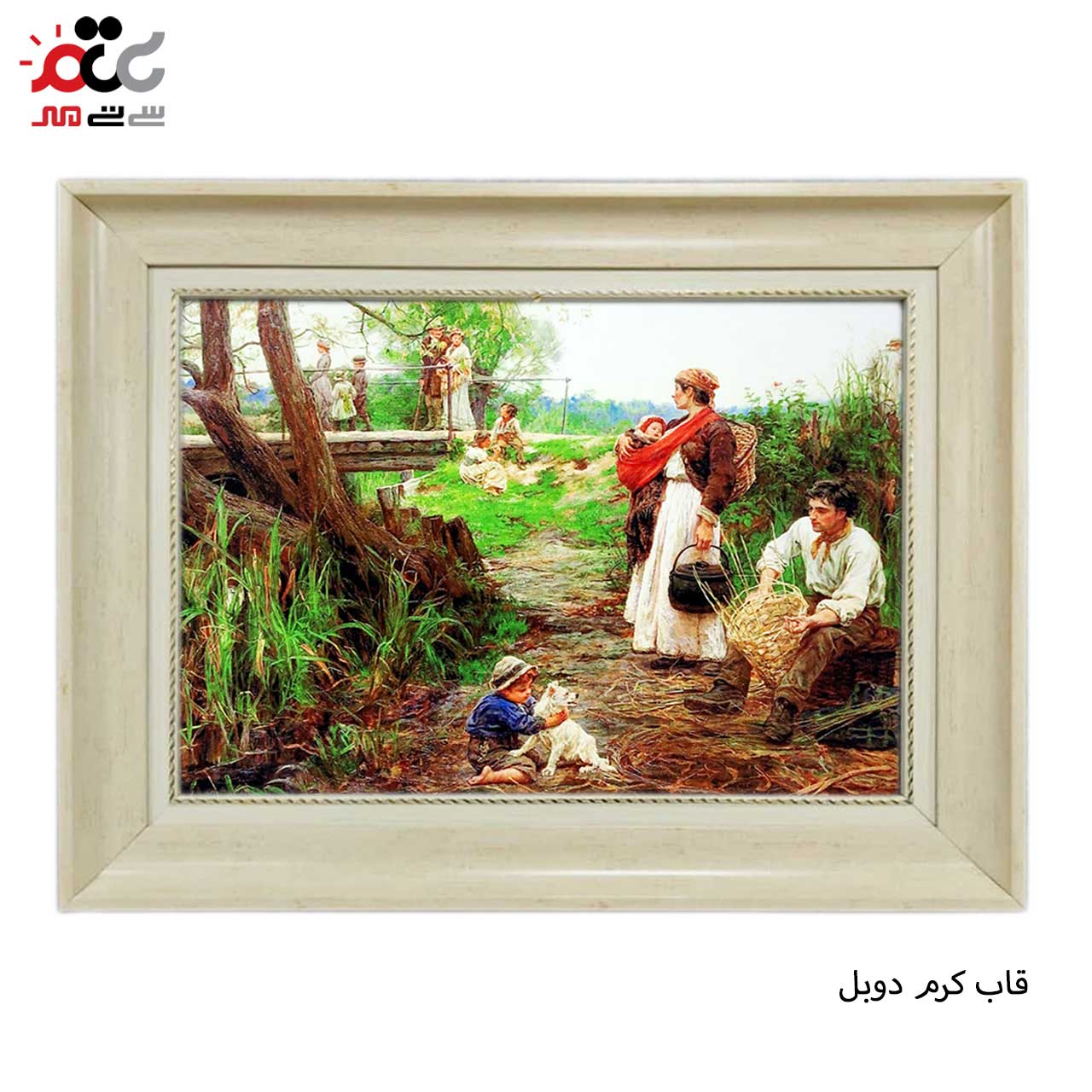 تابلو فرش چاپی طرح خانواده کد 11083 سایز 100×50 سانتی متری