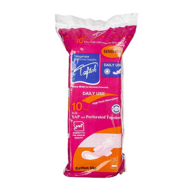 نوار بهداشتی بالدار تافته مدل Daily use سایز خیلی بزرگ 10 عددی