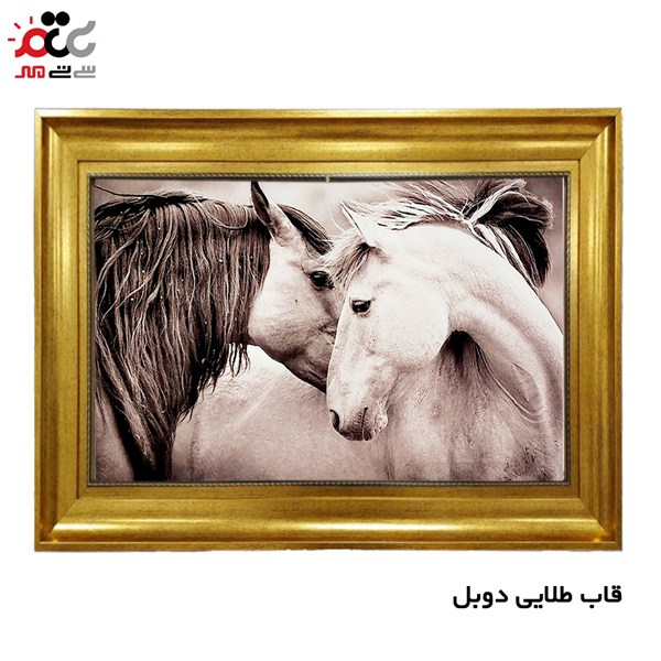 تابلو فرش چاپی طرح اسب کد 14054 سایز 100×70 سانتی متری