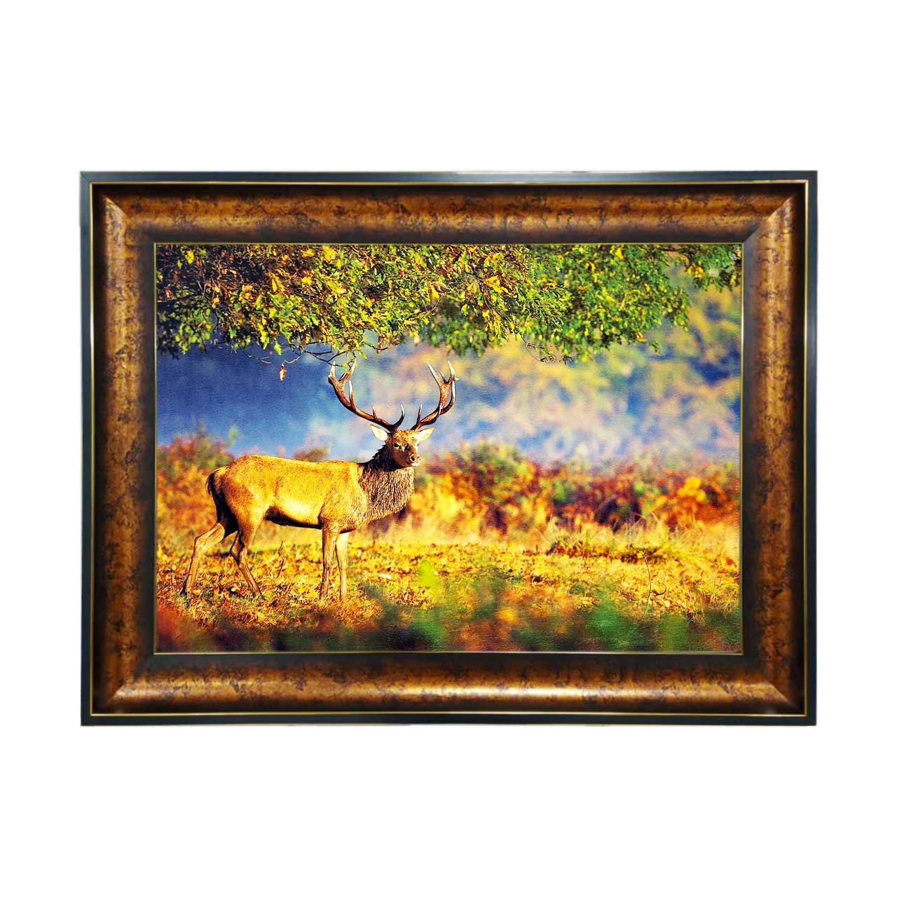 تابلو فرش چاپی طرح گوزن کد 14051 سایز 50×35 سانتی متری